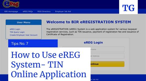How to Get TIN ID Number Online using BIR eReg .